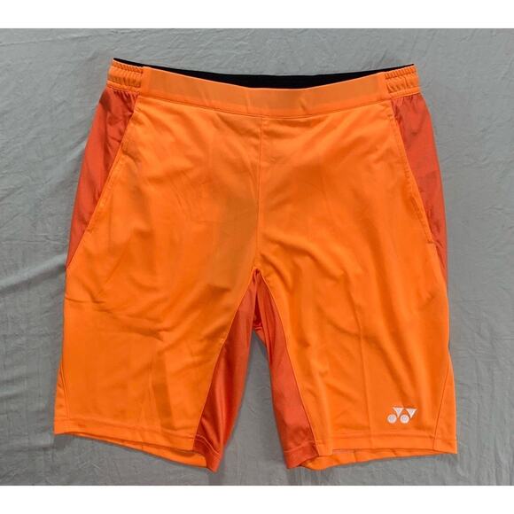 Yonex Elastic Waist Pull On Athletic Badminton Shorts. Neon Orange, Men's M. NWT - Picture 1 of 6